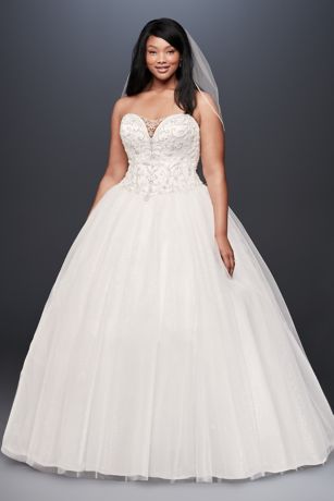 Beaded Illusion Plus Size Ball Gown ...